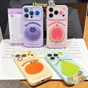 Thay đổi thành 17 Pro Max việt quất Ổi trái cam Ốp điện thoại hình quả lê cho iPhone 13 14 15 Plus 16 17 Pro Max