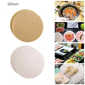 Giấy dầu DELMER Hấp thụ dầu 100 Cái Lò nướng bánh ngọt tròn Tấm nướng bánh chống dính