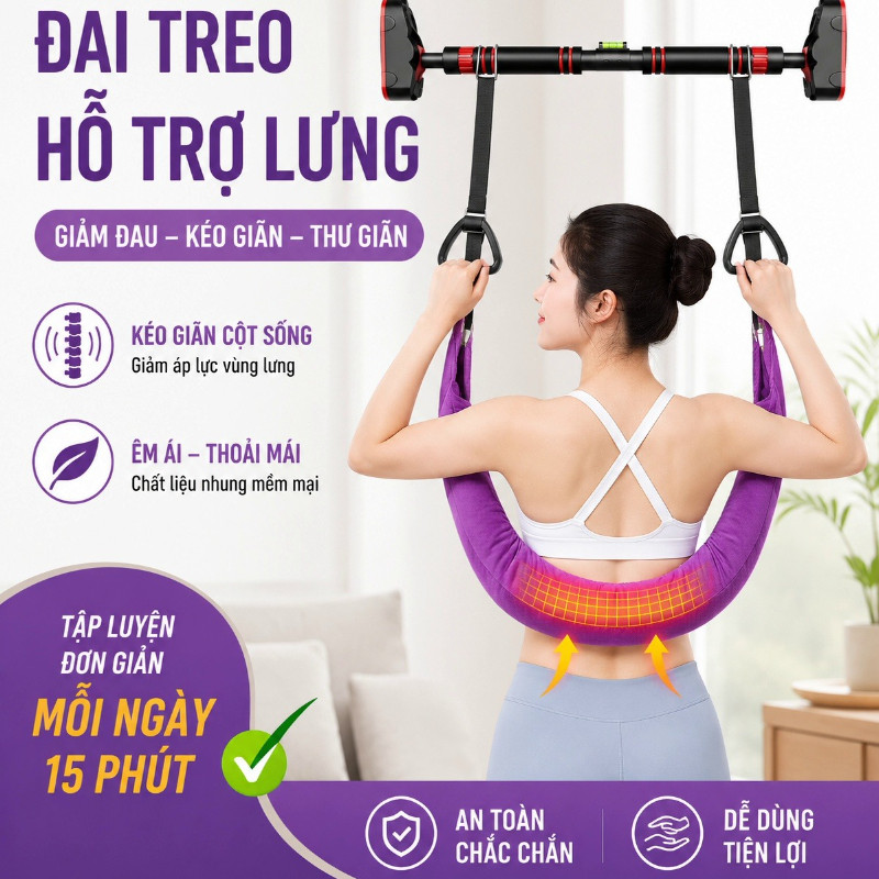 Đai hỗ trợ thắt lưng, cải thiện thoát vị đĩa đệm và các bệnh thoái hóa cột sống, đai trị liệu tại nhà và kéo giãn lưng.