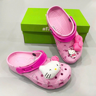 Dép sục nhựa bít mũi hoạ tiết hello kitty hồng nữ, sục trẻ em dễ thương tặng kèm charm trang trí