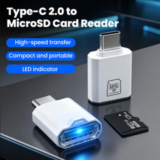 Elough Type-C 2.0 Mini TF Đầu Đọc Thẻ Lưu Trữ Bên Ngoài Thẻ Nhớ Adapter Cho Điện Thoại Di Động USB C2.0 TF Cardreader