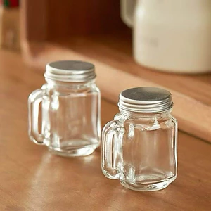 Lọ Thuỷ Tinh Mini 35 ml Chiết Cà Phê Nước Ép Nước Chấm Nắp Nhôm Có Tay Cầm