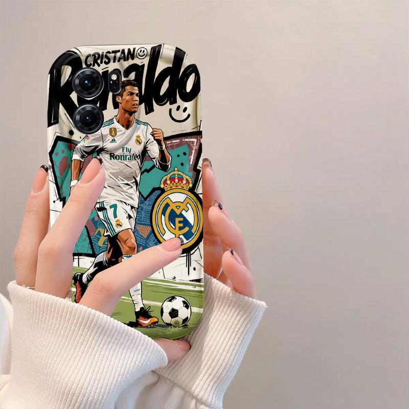 Thích hợp cho OPPO A5X A6 Pro A6X 4G 5G 3D Thẩm Mỹ TPU Mềm World Cup Cristiano Ronaldo Trường Hợp Điện Thoại Chống Sốc Sinh Viên
