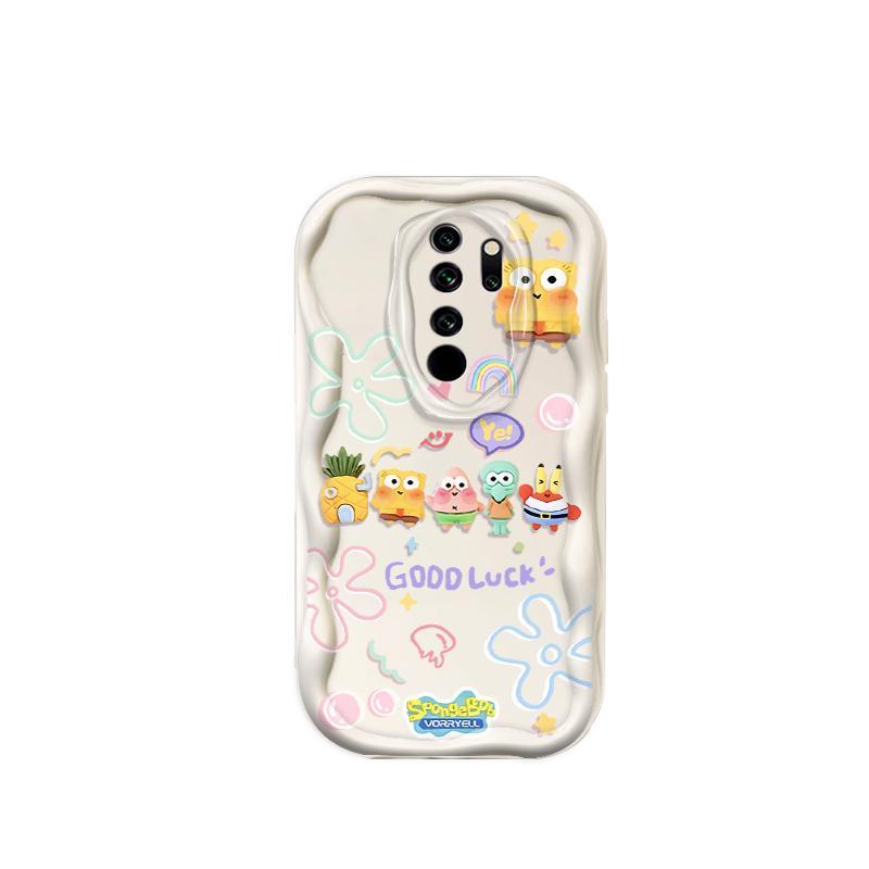Thích hợp cho Redmi 9 POCO M2 Note 8 Pro 3D Art TPU mềm SpongeBob SquarePants Vỏ điện thoại chống sốc