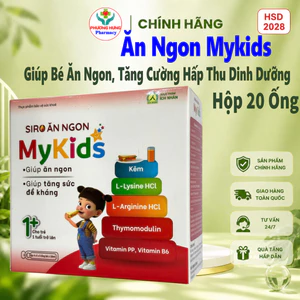 Siro Ăn Ngon Mykids Hỗ Trợ Tiêu Hóa, Giúp Bé Ăn Ngon, Tăng Cường Hấp Thu Dinh Dưỡng - Hộp 20 Ống
