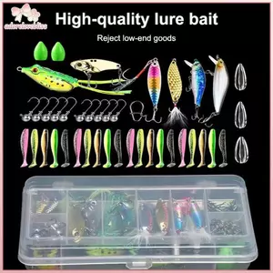THÊM Mồi Câu Cá Bộ Mồi Mềm Và Cứng Bộ Bánh Răng Lớp Jig Thìa Cho Bass Pike Quay Câu Chuyện Phụ Kiện Có Hộp BSS
