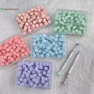 BeautifulHomeA 50 / 100 Cái Vuông Móng Tay Nghệ Thuật Bộ Bọt Biển Gradient Bàn Chải Móng Tay Gel Thiết Kế Ba Lan Miếng Bọt Biển Móng Tay Lấy Bút Dụng Cụ Làm Móng Tay VN