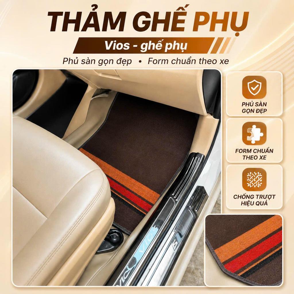[ Vios ] Thảm cước xe Toyota Vios đủ 3 tấm cắt may chuẩn form xe chống thấm nước chống trơn chống trượt