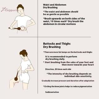 Cappuvini Tắm Tắm Bàn Chải Tắm Da Khô Cơ Thể Mềm Mại Lông Tự Nhiên Massage Dụng Cụ Chăm Sóc Mềm Mại Lông Tự Nhiên Tay Cầm PE Đẹp