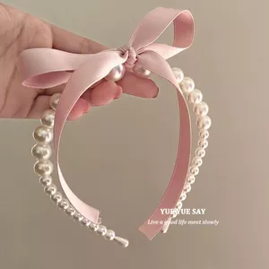 Coquette Chị Pháp Retro Ngọc Trai Đầu Hồng Nơ Streamer Kẹp Tóc Đầu Tính Khí Nhẹ Nhàng Phụ Kiện Tóc 2026-6-8