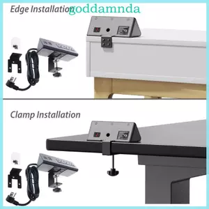 Đầu giường GODD Kẹp bàn Dải nguồn có cổng USB C và ổ cắm 3AC cho bàn văn phòng và bàn cà phê