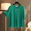 Áo Sơ Mi Voan VN, Áo Thun Nữ Tay Ngắn, Size Lớn, Phong Cách Hàn Quốc Mới, Vừa Vặn, Che Bụng, Slim-Fit, Phong Cách Phương Tây, Thích Hợp Với Trọng Lượng 100kg Áo Sơ Mi Nhỏ Cho Bé Gái Plump.