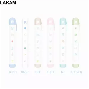 LAKAM Danh sách việc cần làm Tem nhật ký, Phim hoạt hình 6 mẫu Bút con dấu, Di động dễ thương Có thể tháo rời Nhật ký tự chìm Con dấu Quà tặng trẻ em Văn phòng phẩm trường học