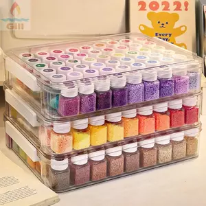 Hộp lưu trữ hạt GIL Perler, Hộp đóng gói hạt Perler chống bụi trong suốt, có nắp chai lưu trữ hạt dung tích lớn Dụng cụ tổ chức tại nhà