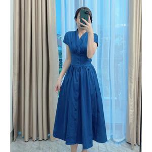 [Hàng Thiết Kế Chuẩn Có Thông Số Và Bigsize] Váy Sơ Mi Dáng Dài Maxi Chất Kaki Hai Da Dày Dặn V390