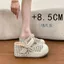 Pháp Chấm Bi Retro Lưới Thoáng Khí Ngọc Trai Nơ 8cm Nêm Gót Dày Đế Cao Cấp Nữ Baotou Nửa Dép