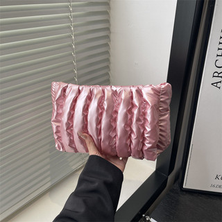 Túi trang điểm cotton dung tích lớn đơn giản thời trang satin mới