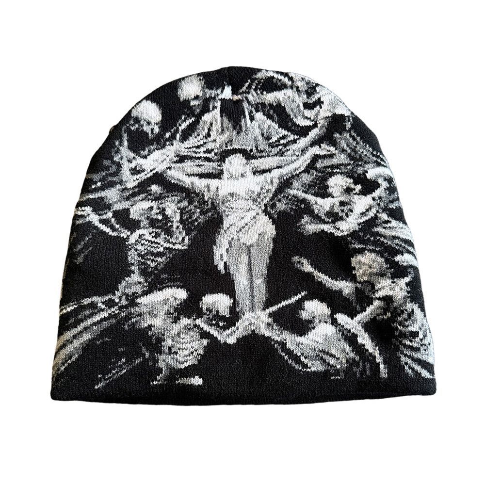 Mũ dệt kim Jacquard NORBORTO, Ấm áp Hip-hop Street Beanies, Thời trang đa năng Bảo vệ tai Mũ mùa đông thông thường dành cho nam nữ