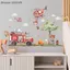 {AKIN} Wall Stiers Fire Fighting Tru Thiết kế động vật hoạt hình PVC có thể tháo rời cho trẻ em Bức tranh tường trang trí phòng mẫu giáo {a}