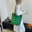 Phiên bản Hàn Quốc Thêu Puppy Canvas Tote Túi xách nữ dung tích lớn Túi xách hai mặt thông thường