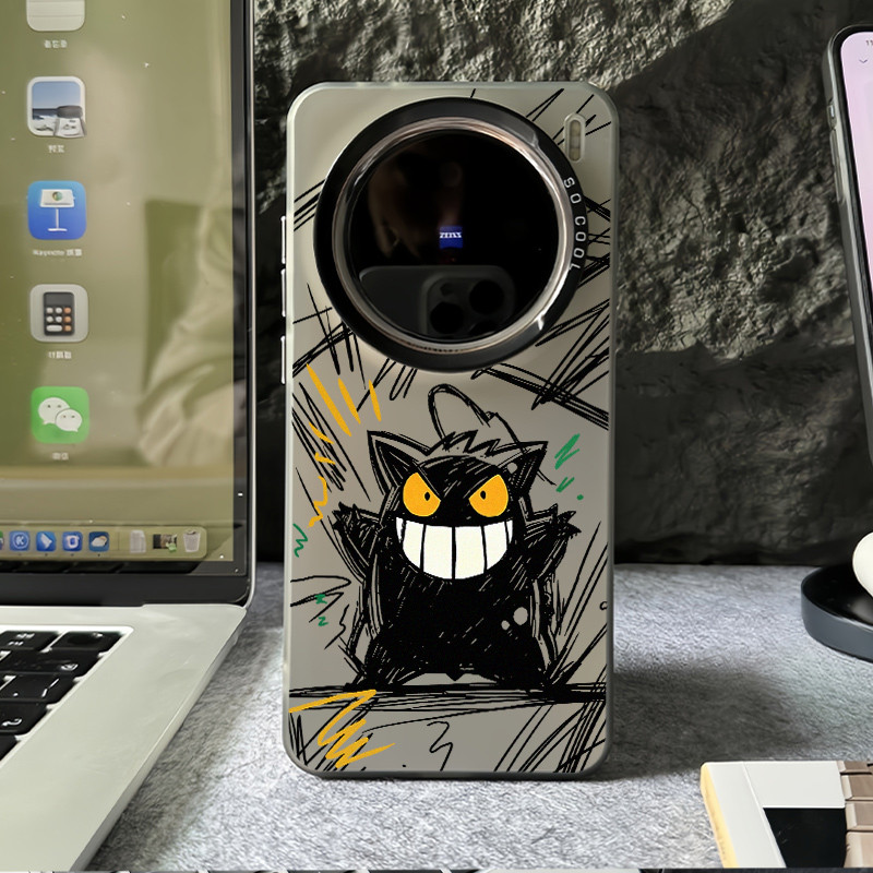 Ốp điện thoại cứng Micro Matte “Graffiti Gengar ” cho Vivo X300 Ultra X300 Pro X200 Pro X100S Pro X90 V60 V50 V40 / Vỏ Vivo chống sốc
