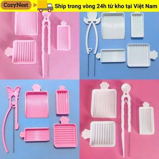 COZYNEST Bộ 3/4/5 Khay Chọn Cầu Chì 2.6mm, Dụng Cụ DIY Hạt Nhựa Perler Cầm Tay, Kèm Nhíp Kim Đơn