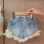 Bé Gái (90-140) Mùa Hè Phong Cách Mới Thời Trang Phối Ren Tất Cả Trận Đấu Nơ Quần Short Thường Ngày