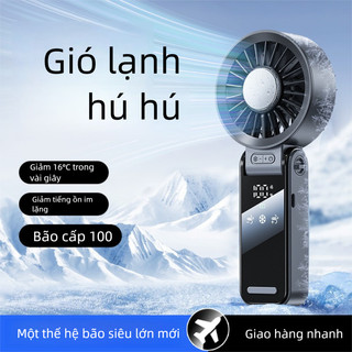 Ice Pack Quạt Tốc Độ Cao Cầm Tay Có Thể Gập Lại 100 Tốc Độ Gió Mạnh Quạt Tốc Độ Cao Di Động Ngoài Trời Treo Cổ Quạt Nhỏ