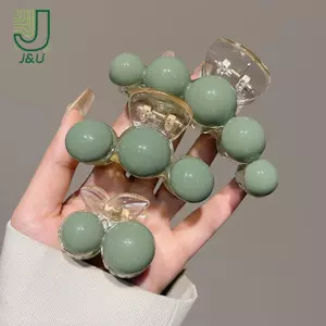 Vuốt Tóc Ngọc Trai Xanh Cô Gái Ba Giữ Tóc Móng Vuốt Răng Trang Trí Phụ Kiện Trang Điểm Tạo Kiểu Tóc Vuốt Tóc