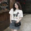 （Giao hàng 24h）Angela Áo Thun Angela Chú Ngựa Trắng Thêu Tinh Xảo Chất 100% Cotton Mềm Mịn Thoáng Mát.