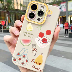 Ốp điện thoại silicon mềm hình trái cây mềm cho iPhone 11 12 13 14 15 16 17 Pro Max IP 7 8 Plus X XS XR