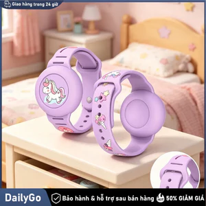 Vòng tay Airtag hình con vật cho bé gái Silicon, Chống mất, Chống nước, Thiết kế đồng hồ
