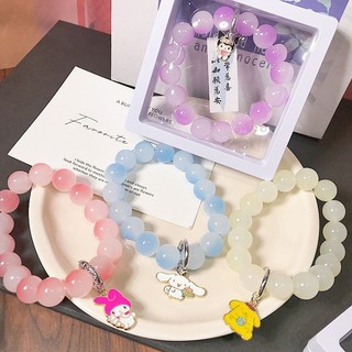 1 Vòng Tay Pha Lê Hoạt Hình Với My Melody Kuromi Và Cinnamoroll Hạt Mờ Gradient Vòng Tay Trẻ Em