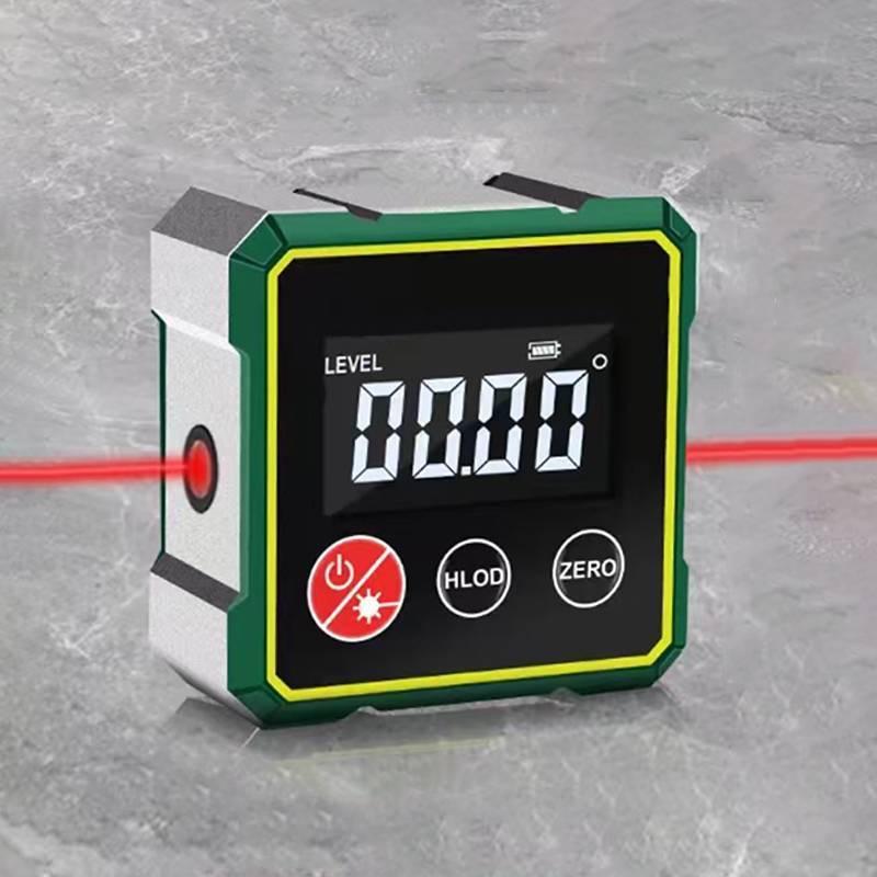 MUQV 360° Công cụ tìm góc kỹ thuật số từ tính với thước đo Laser điện tử Type-C Sạc LCD Dụng cụ đo lường điện tử n