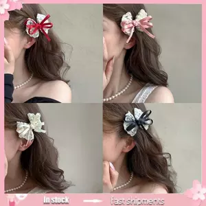 YOI Thanh Lịch Ren Vải Nơ Kẹp Tóc Cho Bé Gái Tập Đi Chống Trơn Trượt Mùa Xuân Khóa Nhẹ Cho Bé Truy Cập Tóc