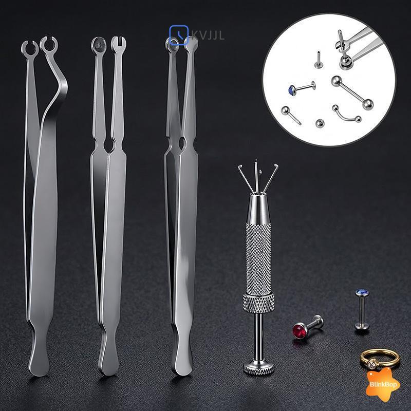[KvJJL-t] Dụng cụ kẹp kẹp xỏ khuyên bằng thép không gỉ Lip Nail Earring Puncture Clip Mở Đóng tai Mũi vách ngăn Cơ thể Công cụ xỏ khuyên mới