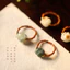 Mới Phong Cách Trung Quốc Bồ Đề Rễ Nhẫn Nữ Đá Ô Liu Tre Nhẫn Wenwan Đuôi Nhẫn Phong Cách Trung Hoa Nam Nữ Cặp Đôi