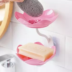 KIKIN Chống Trơn Trượt Treo Tường Xà Phòng Món Ăn Thiết Kế Hai Lớp Có Thể Tháo Rời Tự Thoát Đế Mạnh Tự Dính Cho Bồn Tắm Sh