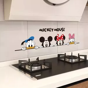 Mới Mickey Hoạt Hình Nhà Bếp Chống Dầu Miếng Dán Phạm Vi Hood Ngói Không Keo Dán Tường Tĩnh Miếng Dán Bếp Chống Thấm Nước Chịu Nhiệt Độ Cao 26.3.22