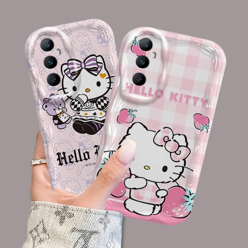 Vỏ Silicon Hoạt Hình Cho Realme C65 Bảo Vệ 3D Vỏ Điện Thoại Mềm TPU Kitty Sinh Viên Chống Sốc Ốp Lưng