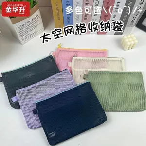 Jinhuasheng Lưới Không Gian Rỗng Túi Bảo Quản Ba Lớp Dung Tích Lớn Lưới Trong Suốt Sinh Viên Túi Bảo Quản Túi Tote Di Động 0527