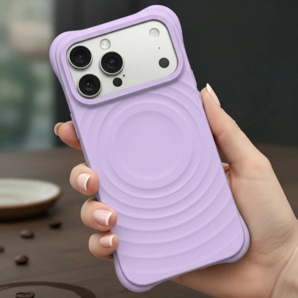Chất Lượng Cao Roland Tím Ripple Liquid Silicone N52 Ống Điện Thoại Kỹ Thuật Số Cho IPhone 17 13 14 15 16 Pro Max Plus Cảm Biến Da