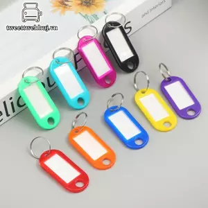 Tweeduj 50 Chiếc Móc Khóa Nhiều Màu Sắc Thẻ Chìa Khóa Nhãn ID Tên Phòng Địa Chỉ TEL Số Bút Chìa Khóa Thẻ Hành Lý Có Vòng Chia VN