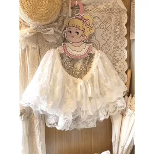 ☘️Áo choàng lót mỏng Phong cách Lolita Retro Nghệ Thuật Phong Cách Mori Nữ Hai Lớp Thêu Ren Choàng Tất Cả Trận Đấu Tether Búp Bê Cổ Gothic Ngọt Ngào Giả Cổ Sha