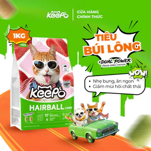 Thức ăn cho mèo KEEPO K2 Gói 1KG giảm rụng lông, kiểm soát mùi hôi chất thải, ăn ngon, nhẹ bụng
