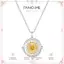 FANCIME "My Sunshine" Hoa Hướng Dương Mẹ Ngọc Trai Citrine Birthstone Xoay Vòng Cổ Bạc Sterling