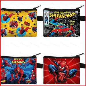 GC2 Marvel Người Nhện Hoạt Hình Trẻ Em Ví Đựng Tiền Xu Móc Khóa Túi Dây Kéo Trẻ Em Ví Tiền Túi Đựng Tiền Xu Ví Túi Xách