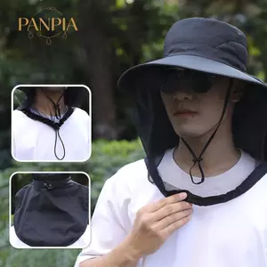 PNPIA- Mũ ngư dân ngoài trời Vành rộng Mũ Buet Mũ chống muỗi có lưới đuổi côn trùng Bảo vệ ong nam Mũ câu cá