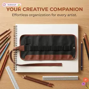 BEABOUT 36 Lỗ Bút Chì Cuộn Túi, Vải Canvas Bọc Bút Chì, Có Thể Gập Lại Độc Lập Khe Chia Di Động Nghệ Thuật Đựng Bút Chì Đồ Dùng Phòng Thu Tidying