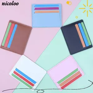 Hộp đựng thẻ PU NICOLOO, Nhiều khe cắm thẻ bằng da PU Hộp đựng danh thiếp, Thẻ mỏng 5 màu dành cho nữ